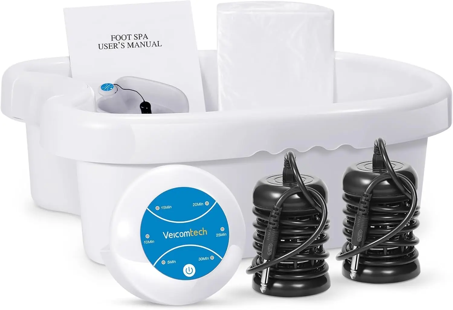 veicomtech Ionic Foot Bath Detox Machine Foot Detox Machine With 2 Arrays 100 Tub Liners 30-Min Auto Shut-Off For Family Use Salon Spa