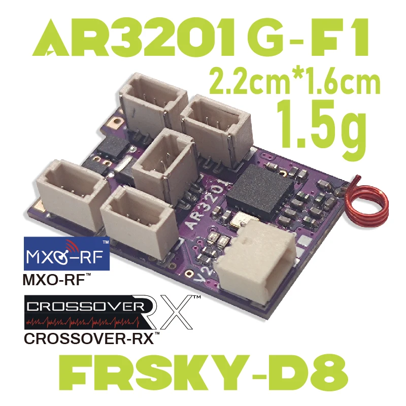 

CROSSOVER-RX AR3201G-F1(FRSKY-D8) Built-in 2 brushed ESCs/6CH MicroRX/SR3X/GYRO