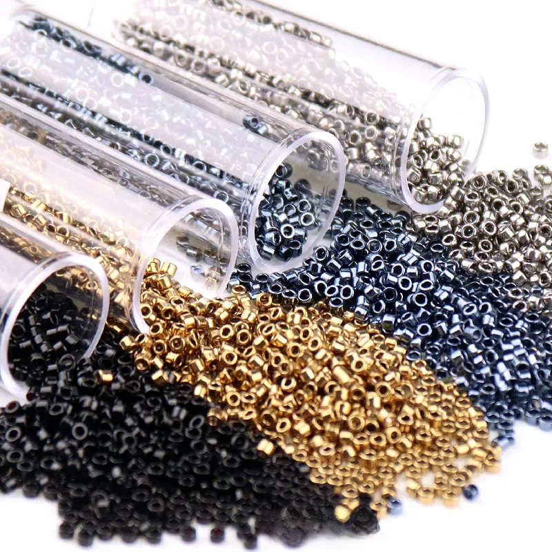 1200 sztuk 2mm metaliczne brązowe koraliki szklane 10/0 japońskie luźne koraliki dystansowe do robótek ręcznych tworzenia biżuterii akcesoria do szycia — zdjęcie 2
