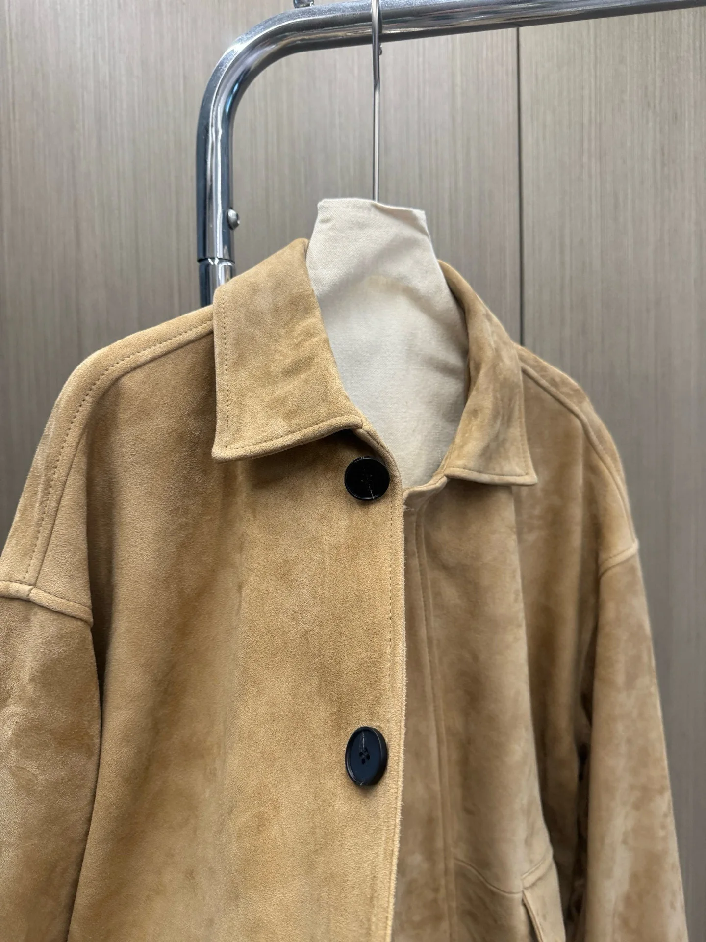 Elegant casual women's autumn fashionable minimal genuine suede jacket
