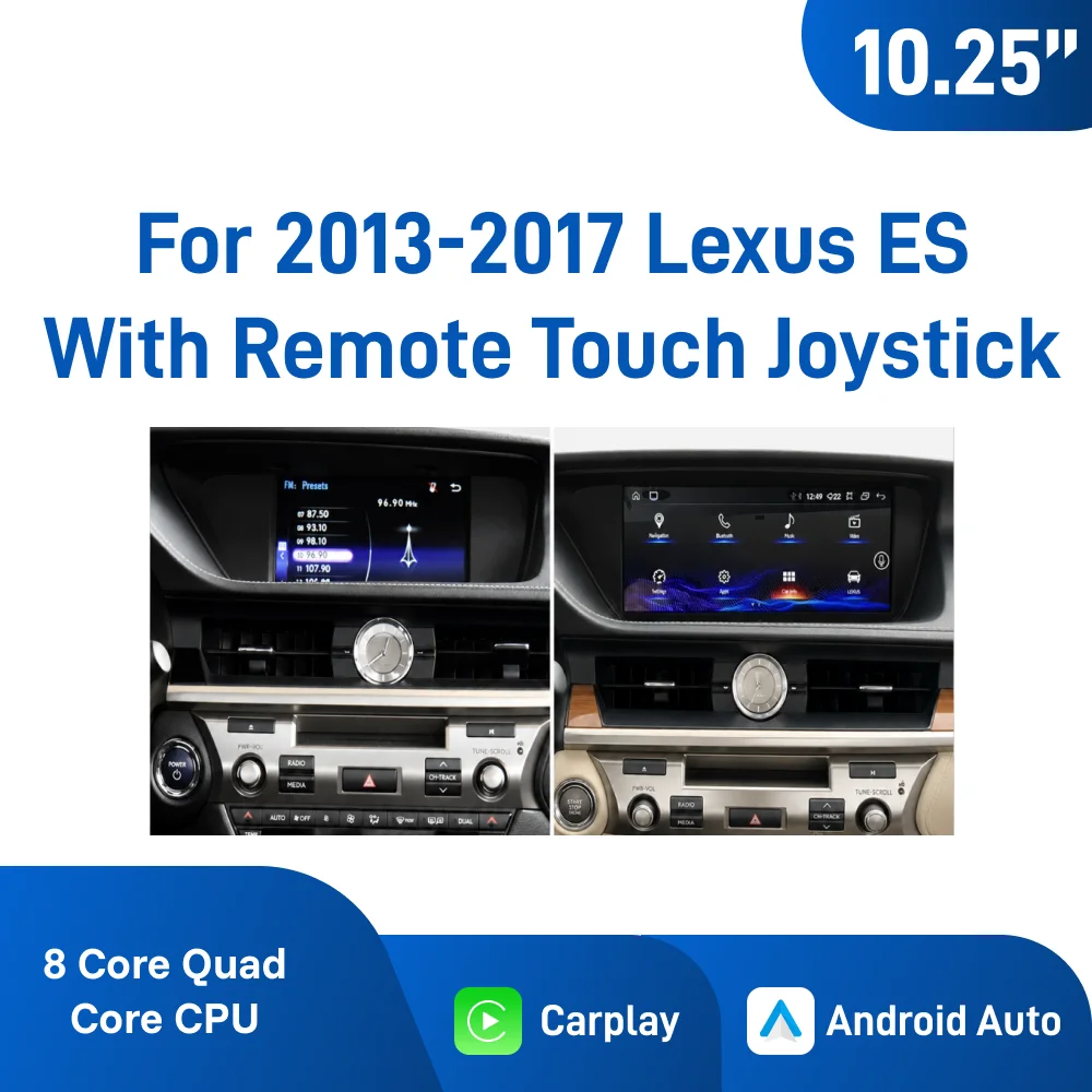 For Lexus ES 2013-2017 With Remote Touch Joystick 10.25 Inch Android Car Navigation, GPS, Bluetooth, WiFi, Wireless CarPlay