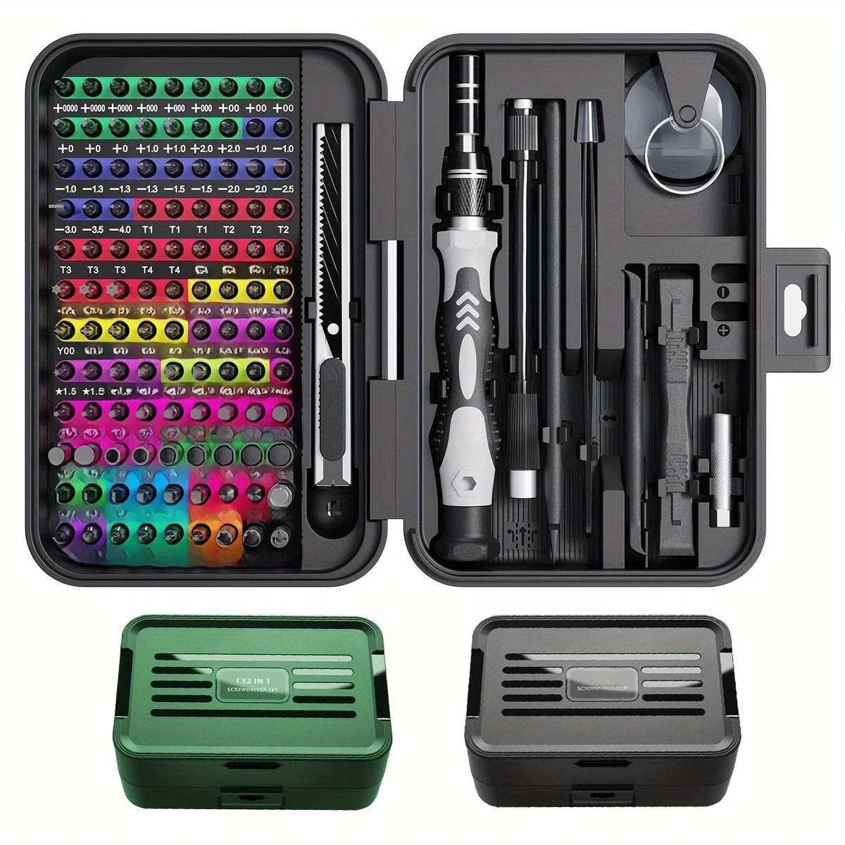 Mini Micro Magnetic Repair Tool Kits with Color-coded Identification,108 Magnetic Screwdriver Bits,Suitable for IPhone,Table Etc