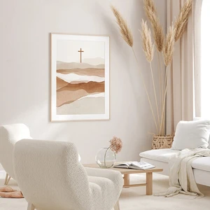 Póster Da Tela De Jesus Cruz, A Fé Pode Mover Montanhas, Pintura Do Verso Da Bíblia, Escritura Moderna, Decoração Da Parede, Impressões De Arte Minimal 8 principais vendas poster católico - №5