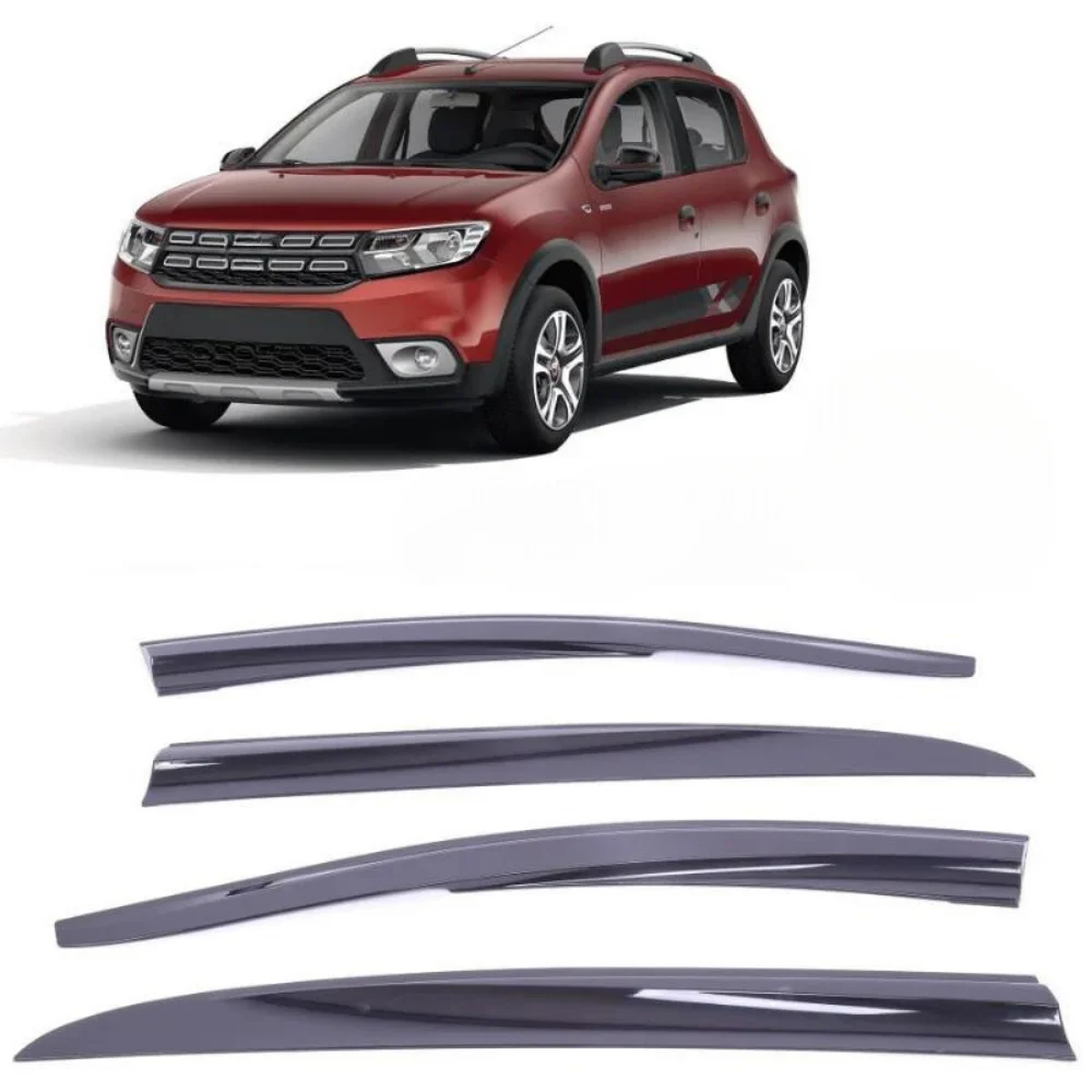 Car window accessories for Dacia Sandero Stepway 2012-2020 Sport Style window deflector rain cover visor awnings Exterior Tuning