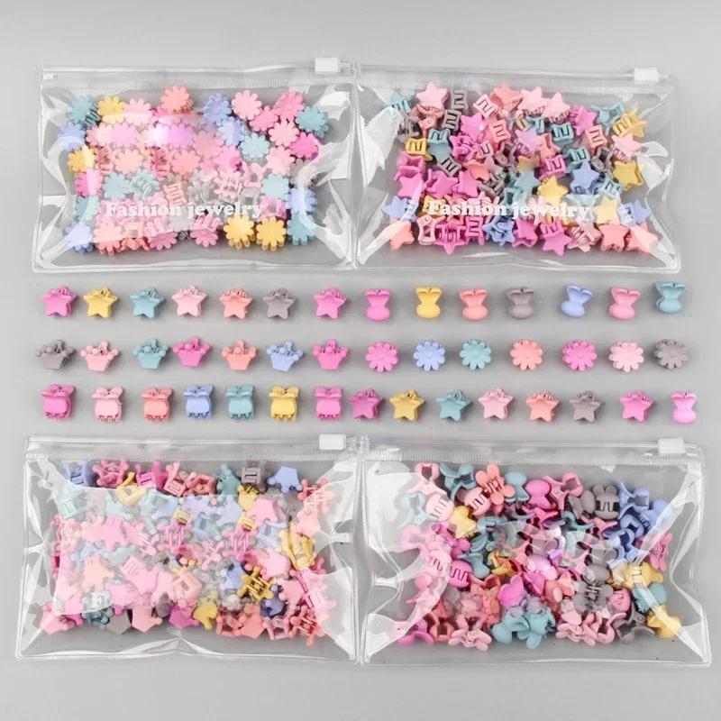 30Pcs/Bag Mini Cute Hair Claws Clips For Girls Baby Colorful Hairpin Cartoon Rabbit Flower Crown Star Hair Clips Children Clamp — zdjęcie 2