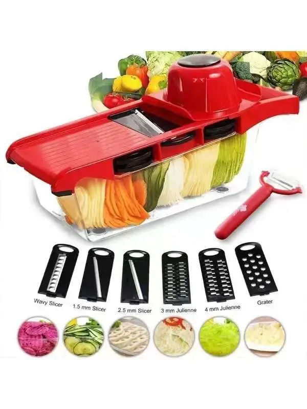 Mandoline Profissional Cozinha Slicer Aço Inox 10 em 1 Fatiador Cortador Ralador De Legumes Verduras Frutas Alimentos