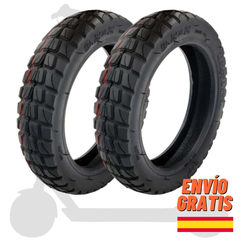 ✅Kit Ruedas Patinete Xiaomi M365 / Pro 2 de 9 pulgadas Todoterreno Offroad Tubeless 1S / Essential/ Mi 3 / Cecotec Bongo Serie A - Cubiertas, Recambios, Piezas, Mejora Neumaticos 8’5/10", No necesita camara de aire