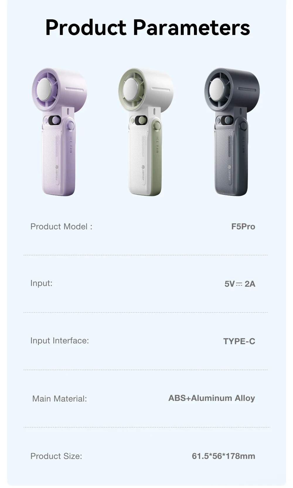 2025 Jamay USB شحن مروحة عالية السرعة 6000mAh عمر البطارية الطويل 199 مستوى قوة الرياح القوية للغاية أدوات تبريد الصيف في الهواء الطلق