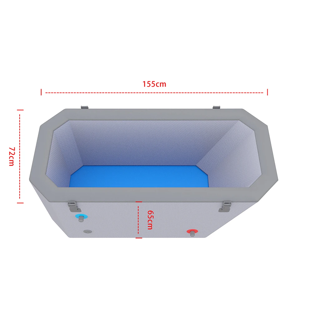 Inflatable Reclining Ice Bath Tub  Athletes Water Chiller Compatible Ergonomic Cold Plunge Tub for Recovery with  Lid Pump