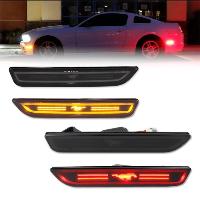 Samochodowe boczne światła obrysowe LED do Forda Mustanga Base GT Shelby GT500 Boss, zastępujące boczne światła OEM 2010-2014 — 2