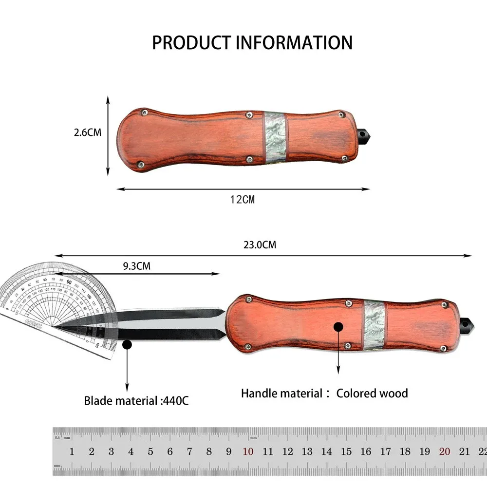 Wood Handle Newest BM A019 Pocket Knife 440C Blade EDC Hand Tool Camping Hunting Protable Assisted Outdoor AU/TO Knife