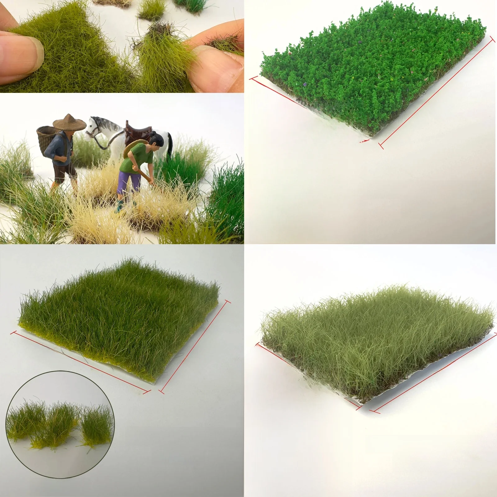 Grappe de fleurs d'herbe statique, hauteur 8-10mm/12mm/16mm, touffes déchirées à la main Ho N, bricolage, fabrication de modèles, scène militaire, aménagement de Train ferroviaire