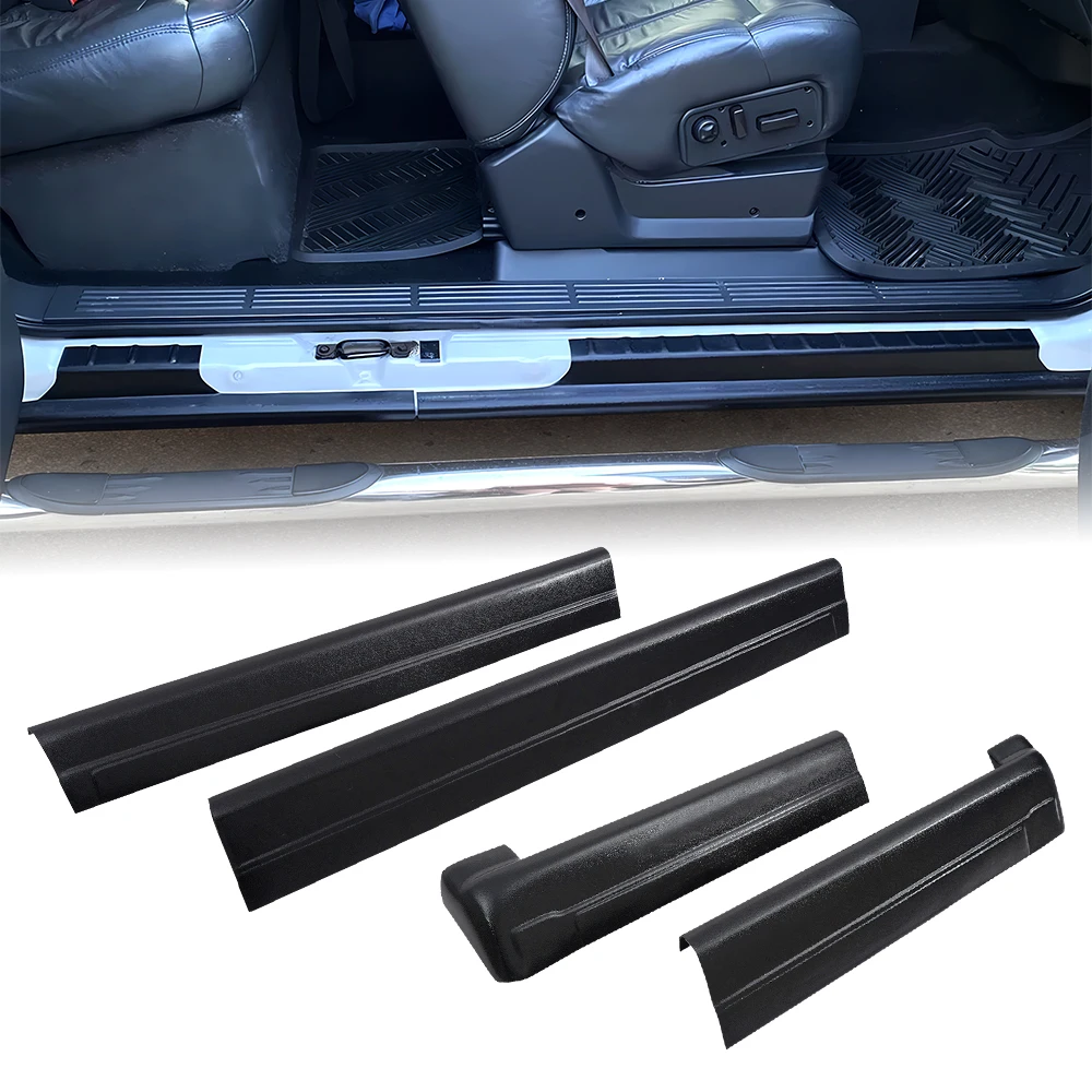 

4Pcs Car Door Sill Scuff Plate Guard Rocker Panel Guard Fit for 1999-2006 Silverado/Gmc Sierra Extended Cab Anti-Corrosive Black