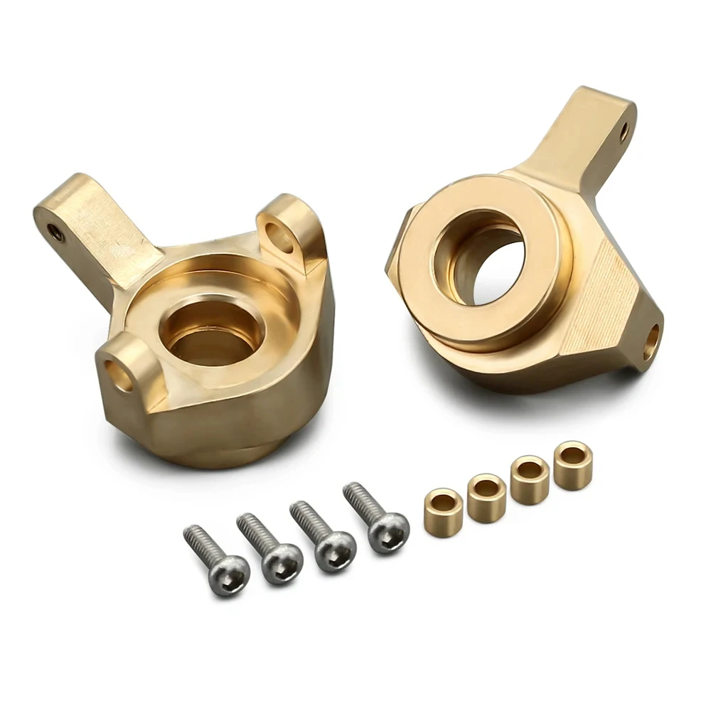 2 Pcs Brass Weighted Steering Cup Brass Steering Knuckle Kit For Axial SCX24 90081 RC Car Upgrade Parts Accessories