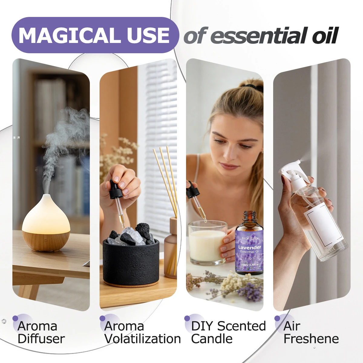 Lavendel-Ätherisches Öl, frisches Blumenduftöl für Diffusoren, DIY-Duftbasteleien und Aromatherapie, sanftes und entspannendes Aroma – Detail 6