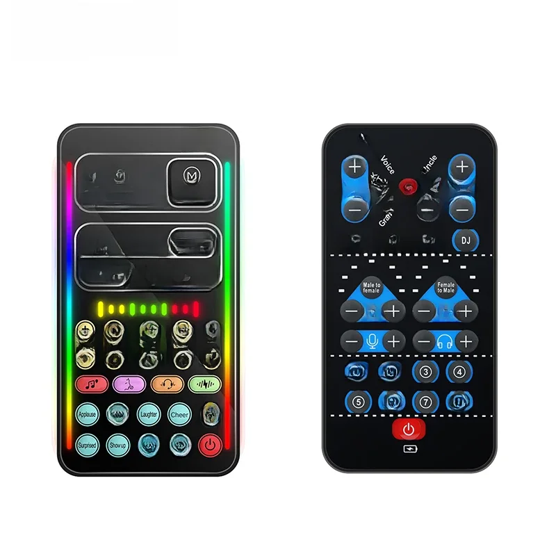 Changeur de voix i9, Mini effets Audio multiples, cartes son en direct compatibles Bluetooth, outil de micro de carte son en direct Portable Ultra-mince