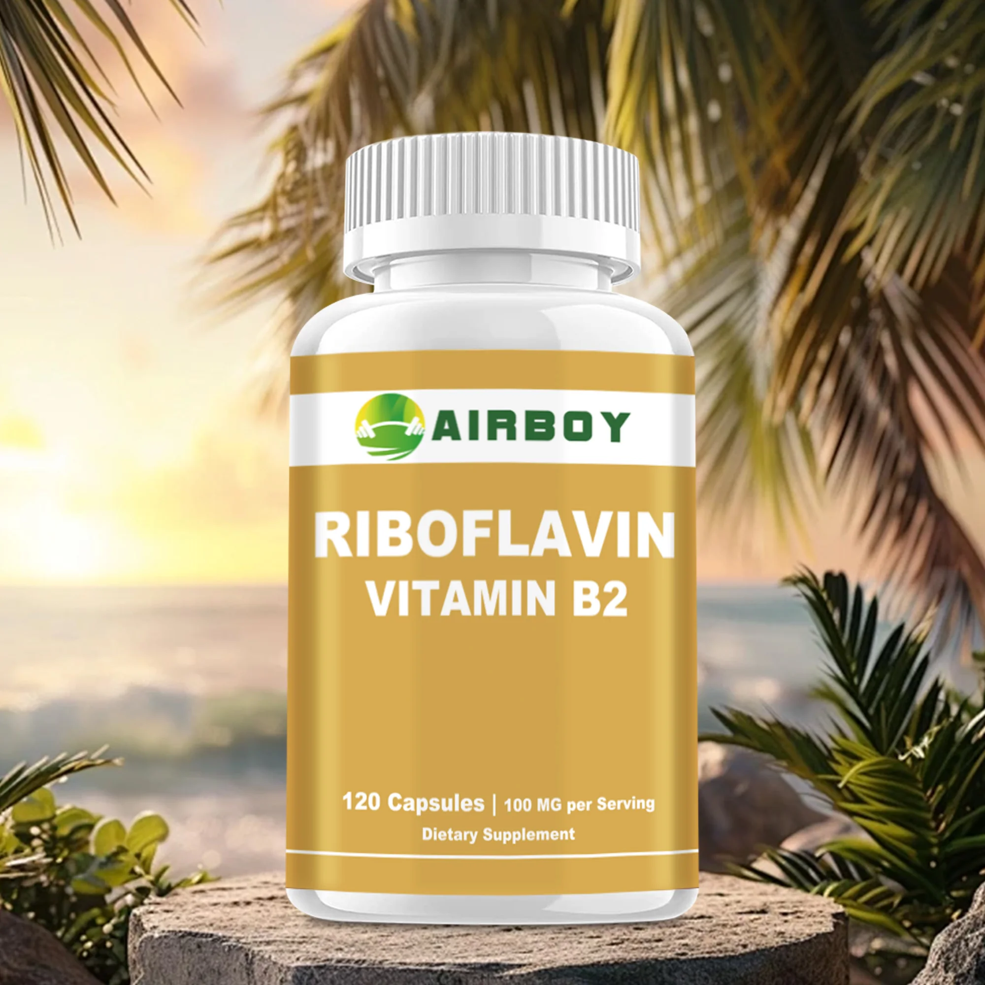 Riboflavin Vitamin B2 - Supports Energy Production, Promotes Cellular and Skin Health, Antioxidant - 120 Capsules