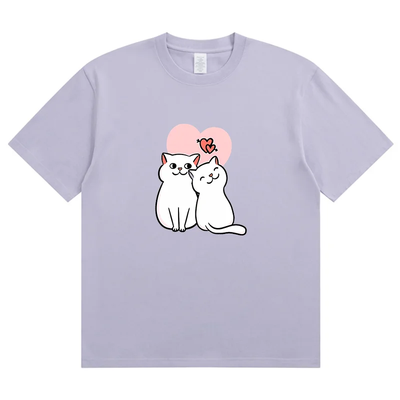 Summer New Cats In Love Fashion Sports Women's T-Shirt Harajuku Graphic Clothing Women's Top,Drop Ship