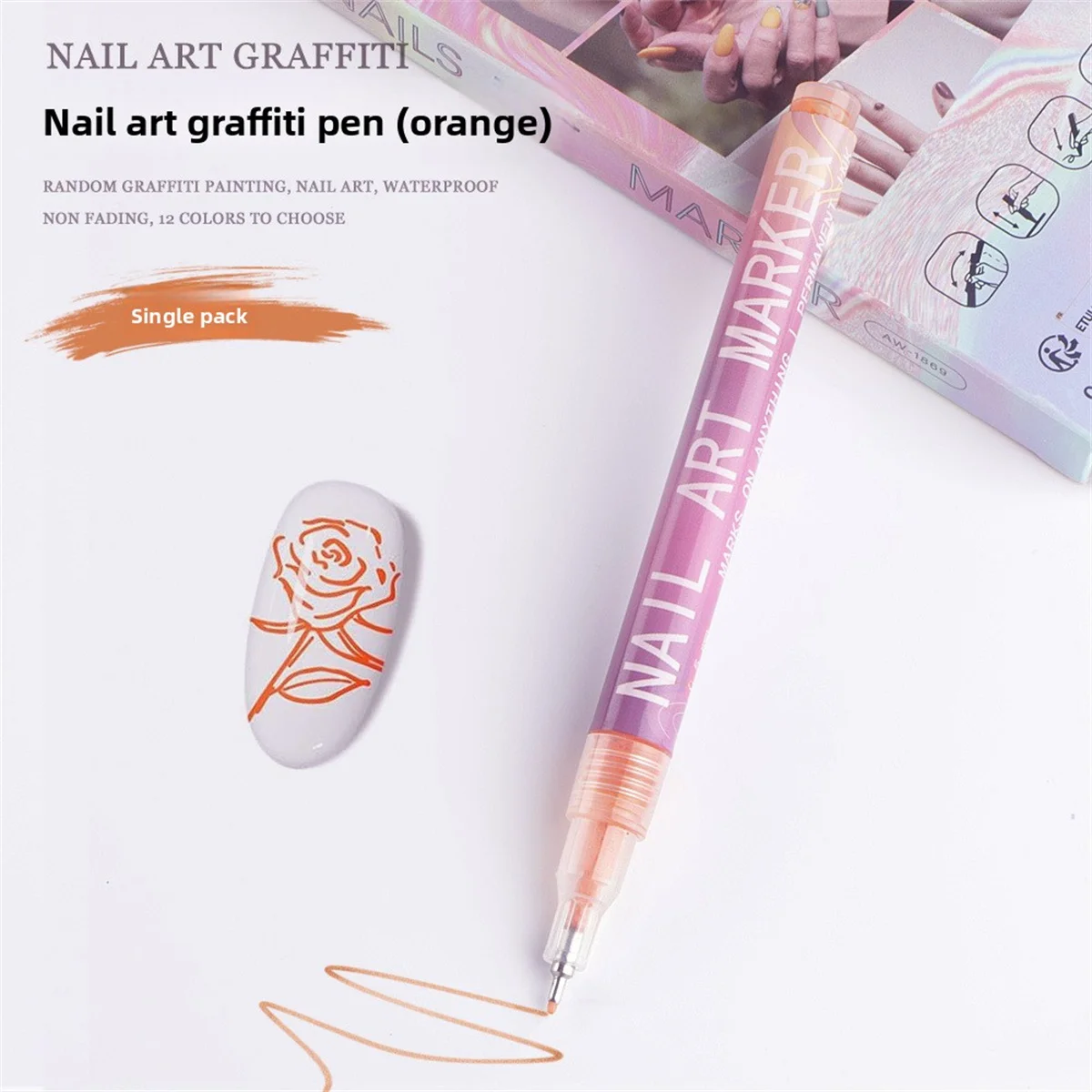 Ensemble de marqueurs pour Nail Art, surbrillance acrylique, peinture à la main, stylo Graffiti pour débutants, outils de manucure professionnels