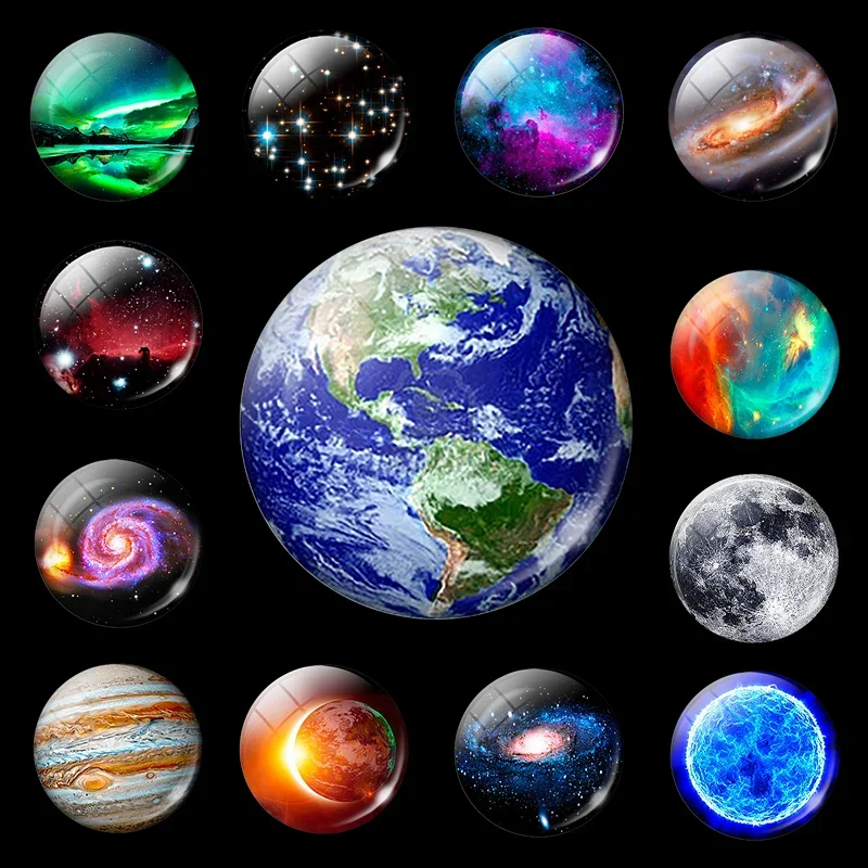 Luminous Planet Moon Stars lodówka magnes mgławica Galaxy Universe dekoracyjne magnesy na lodówkę tablica ogłoszeń naklejki świecące — zdjęcie 2