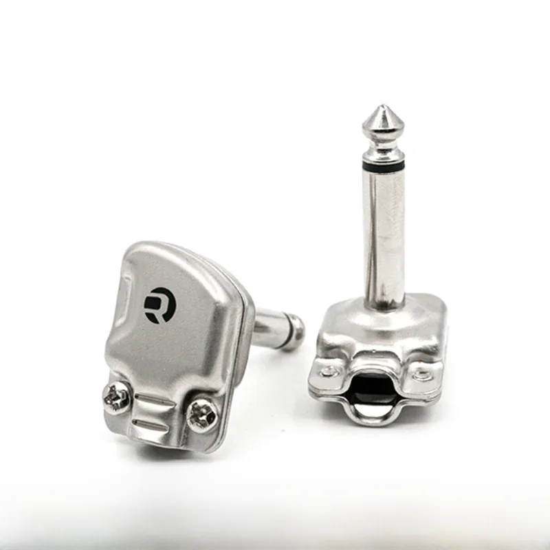 Neutrik's REAN pancake 6.35mm TS plug, Instrument effects flat jack plug, 90-degree right angle, Mono 1/4" phone plug