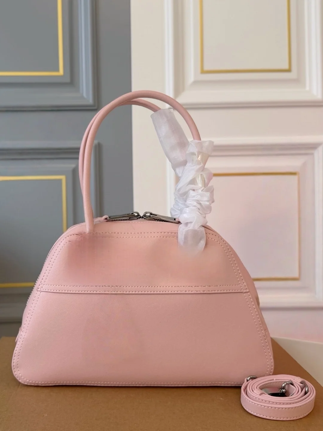 Women's Versatile Bowling Crossbody Tote Bag, Zipper Closure Top-Handle Purse for Daily Wear Size:30*20cm