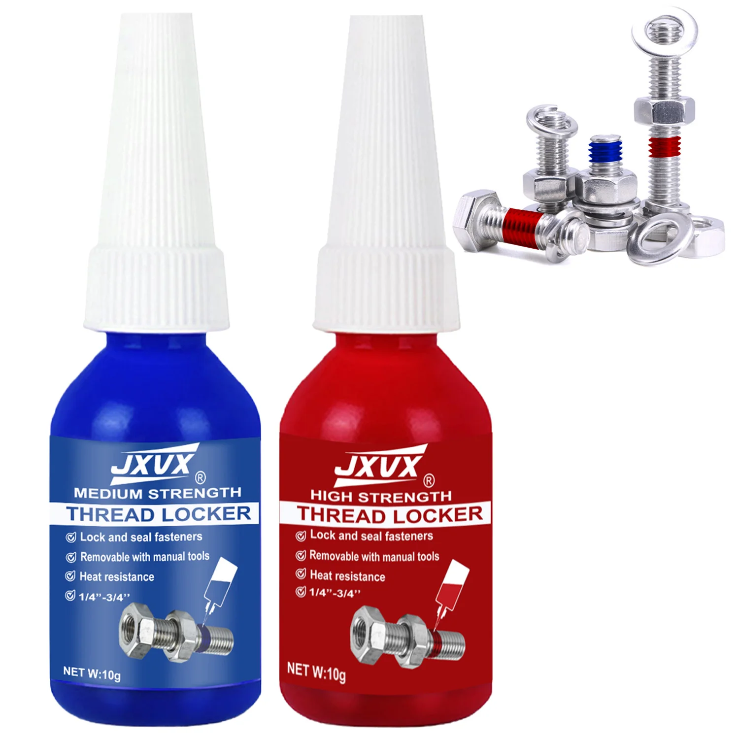 Cola para fixação de parafusos Nut Lock, Threadlocker azul, agente de travamento de rosca, cola anaeróbica, selante universal anti-desaperto.