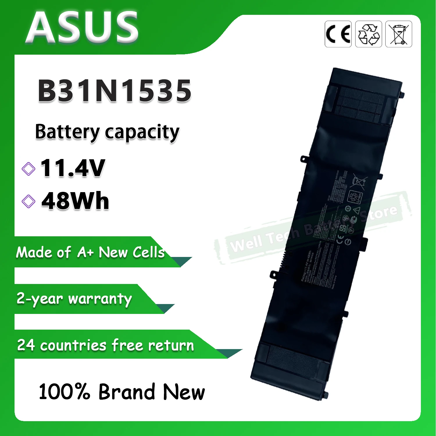11,4 В 48 Втч B31N1535 Аккумулятор для ноутбука ASUS Zenbook UX310 UX310UA UX310UQ UX410UA.