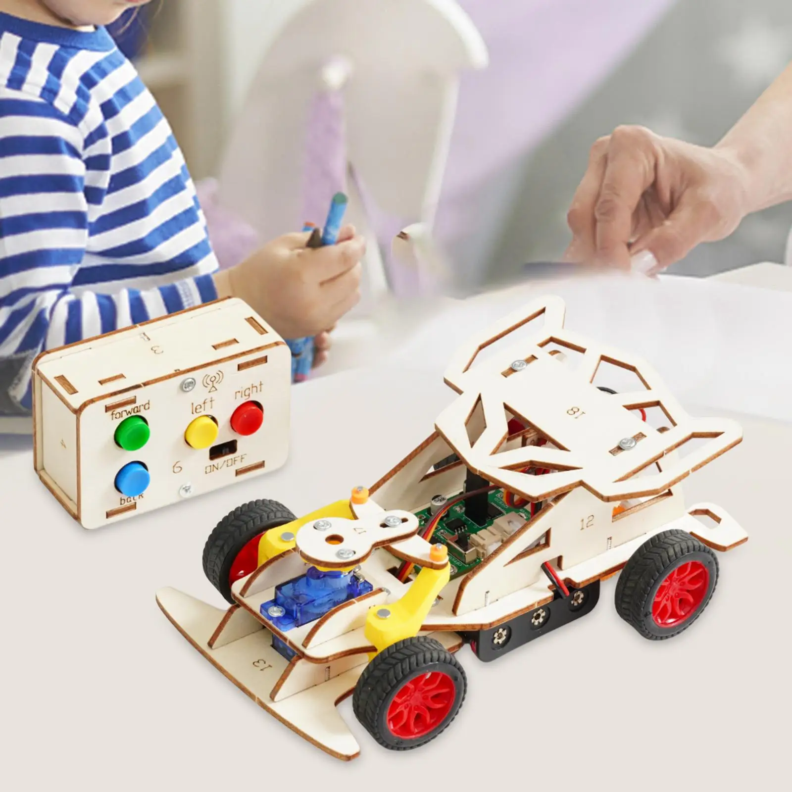 

DIY Mini Remote Control Car Toy Crafts Teaching Aids for Children Boys Teens DIY toy Science Experiment Kits assembled