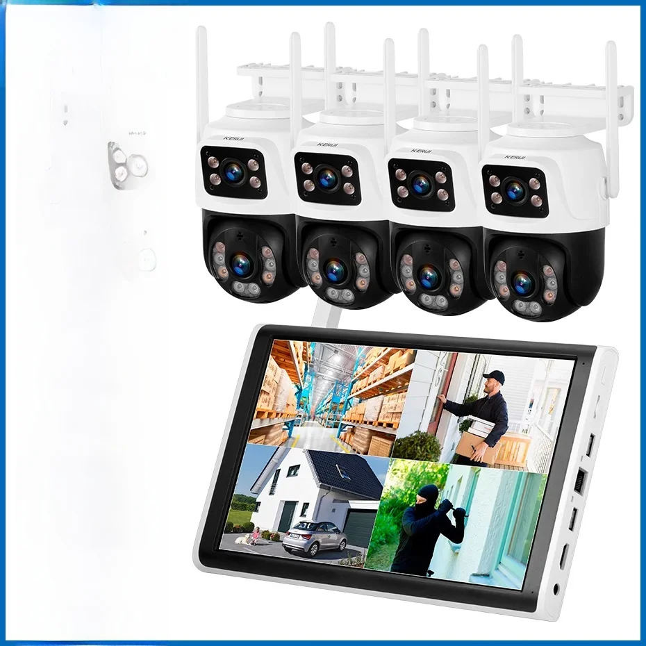 KERUI 8CH Draadloze 10.1 inch LCD Monitor NVR Kit 6MP WIFI IP Dual Lens Home Security Camera Systeem Surveillance Video recorder - afbeelding 2