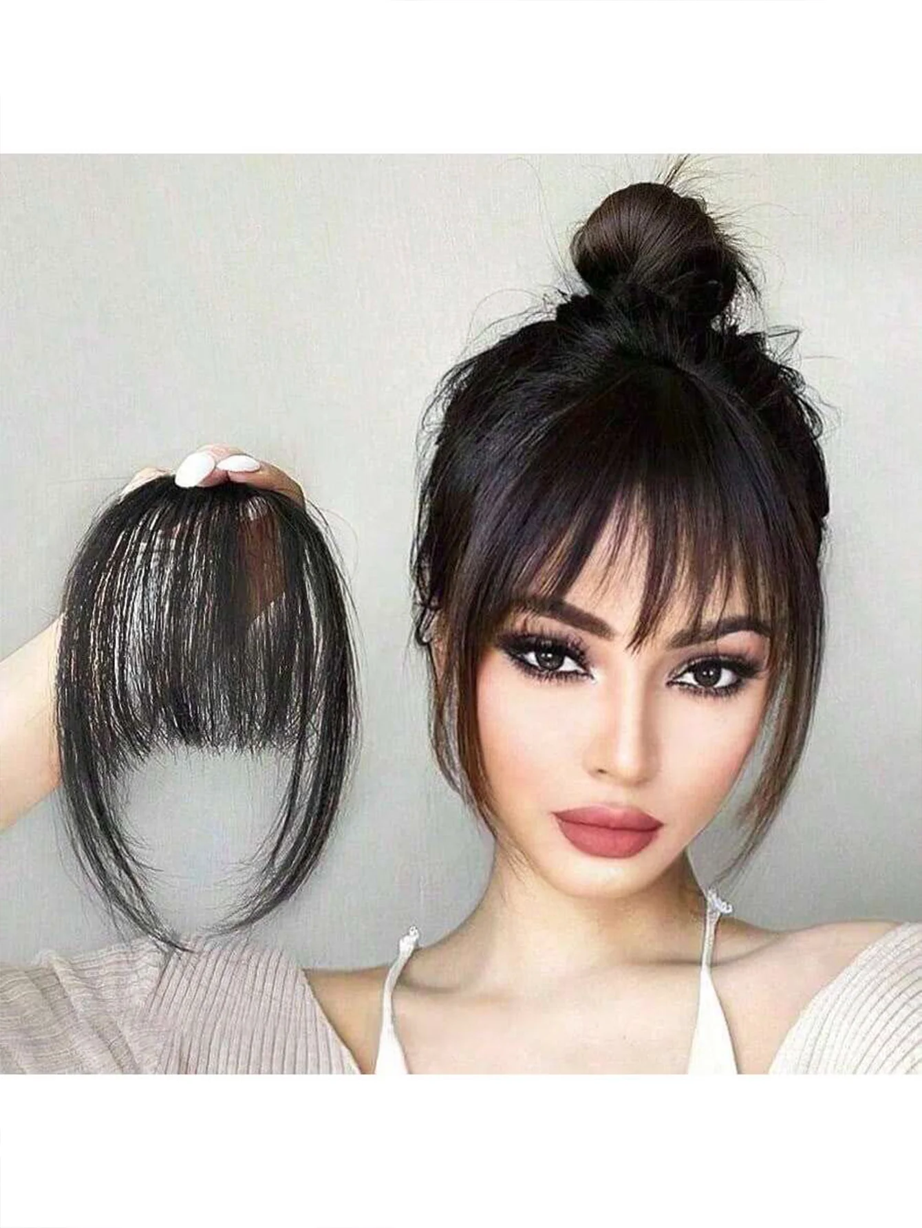 

Clip In Bangs Front Neat Black Bangs Hairpiece Synthetic Fake Wig Piece Bangs Hairpiece Clip In Hair Extensions For Women Heat Resistant