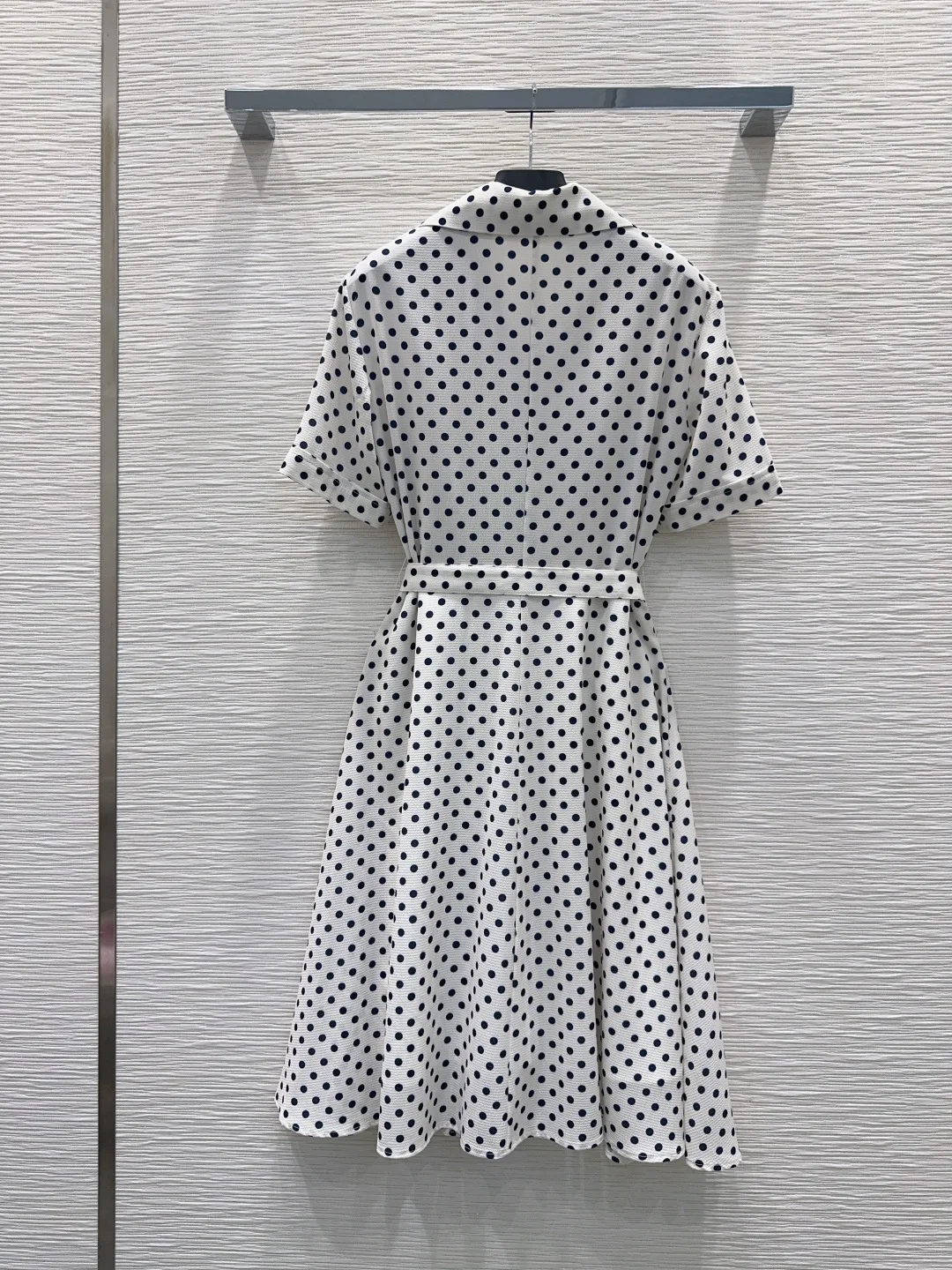 

2026 New Spring and Summer Daily Life with Belt Slimmed Solid Color Loose Lined Short-Sleeve Dress