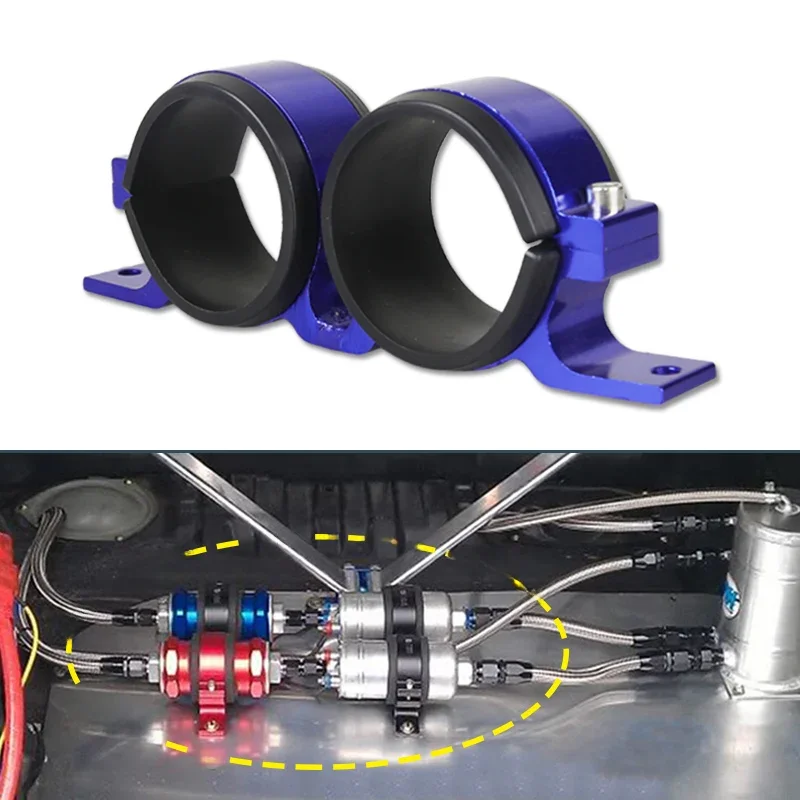 JKdreamer Podwójny wspornik montażowy podwójnej pompy paliwa 60 mm i zacisk filtra paliwa 60 mm do samochodu zmodyfikowanego TK-CA747K2 — zdjęcie 2