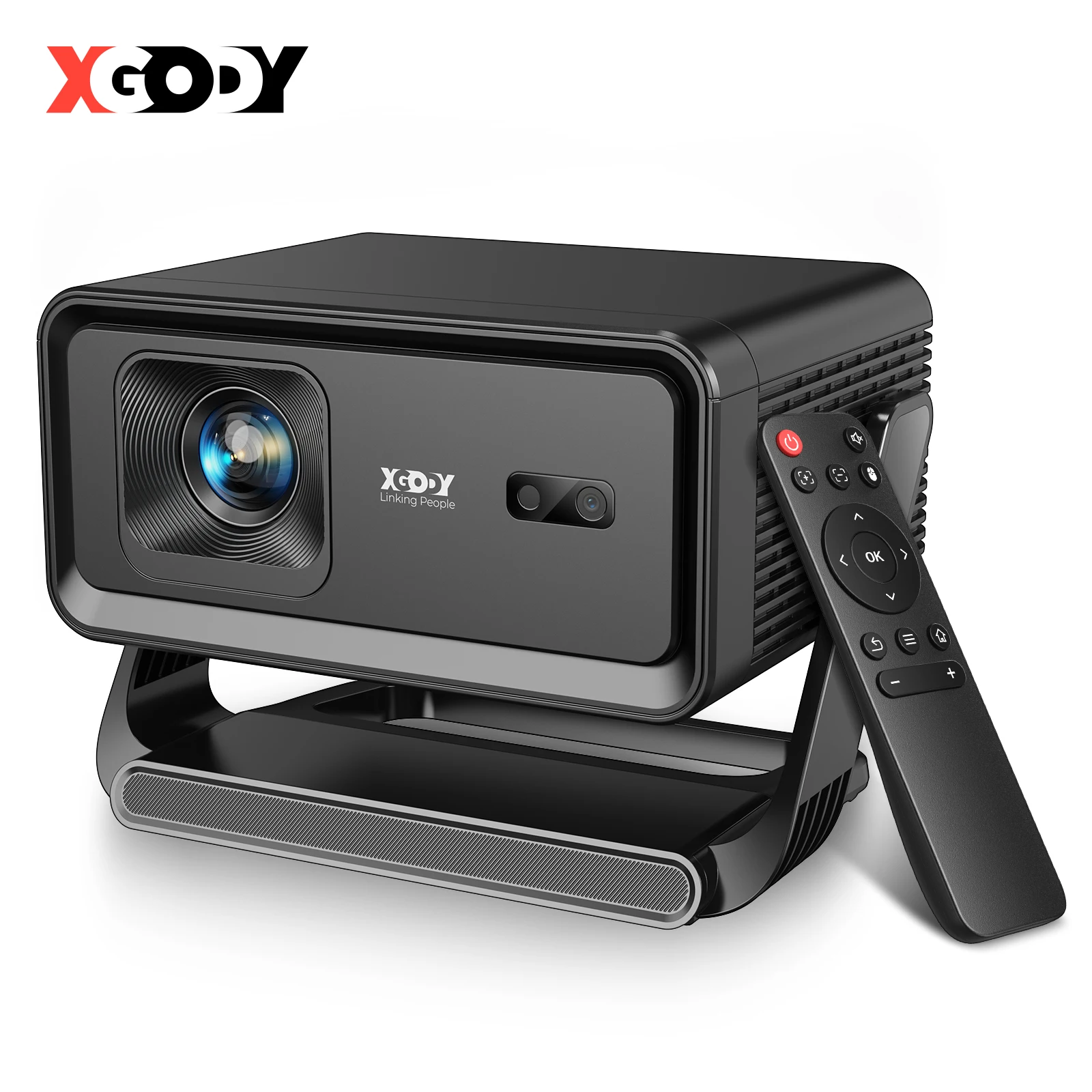 XGODY Autofocus Android14 4K projector 360ANSI 8K Native 720P Gimbal A1 met Wifi6 BT5.4 8G Allwinner H726 Draagbare Buitenprojector