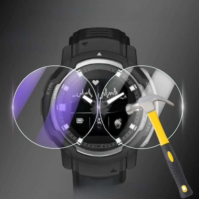 2 sztuki dla Garmin Instinct Crossover / Solar 2.5D Ultra Slim HD Clear / Anti Purple Light 9H Folia ochronna ze szkła hartowanego — zdjęcie 2