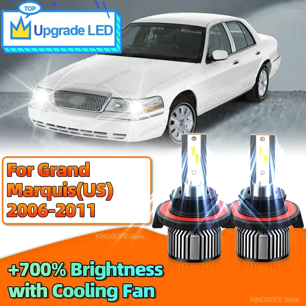 

6000K Фара 9008 Светодиодная автомобильная лампа H13 CSP CHip Canbus Lights 30000LM для Grand Marquis (США) 2006 2007 2008 2009 2010 2011
