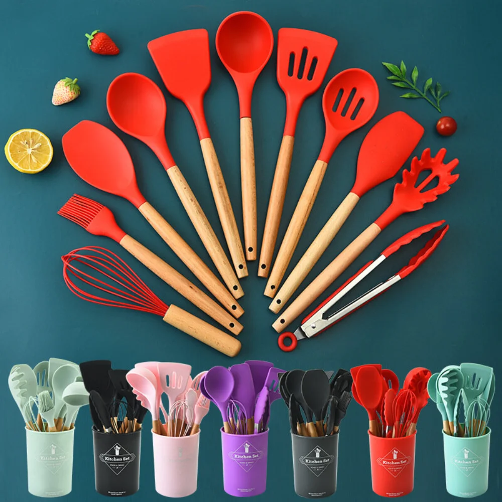 12 Kitchen Utensils Kit-Assorted Colors-Durable and Modern Design