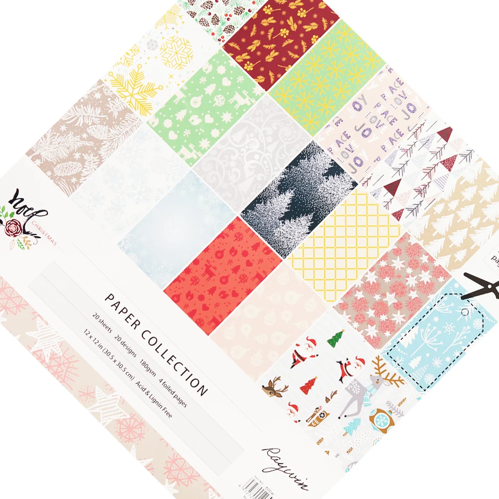 Creative Path Winter Christmas 12 Zoll Scrapbooking-Papiere mit Goldfoliendesign, dekoratives Journaling-Hintergrundpapier zum Basteln – Detail 10