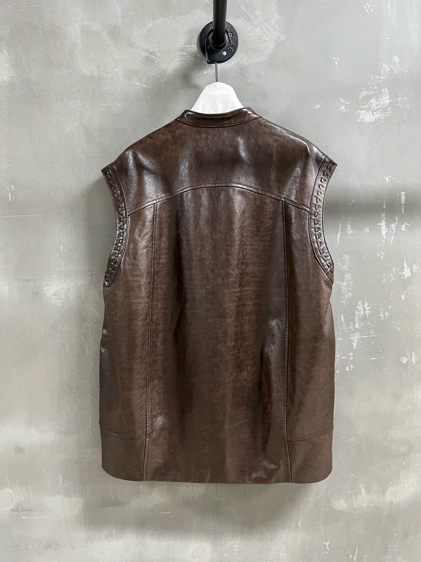 Autumn women's elegant minimal fashionable genuine leather sheepskin vest