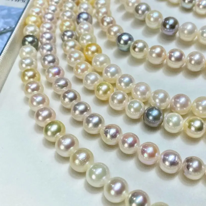 MADALENA SARARA 6-7mm Colorful Akoya Saltwater Pearl Beaded Women Necklace