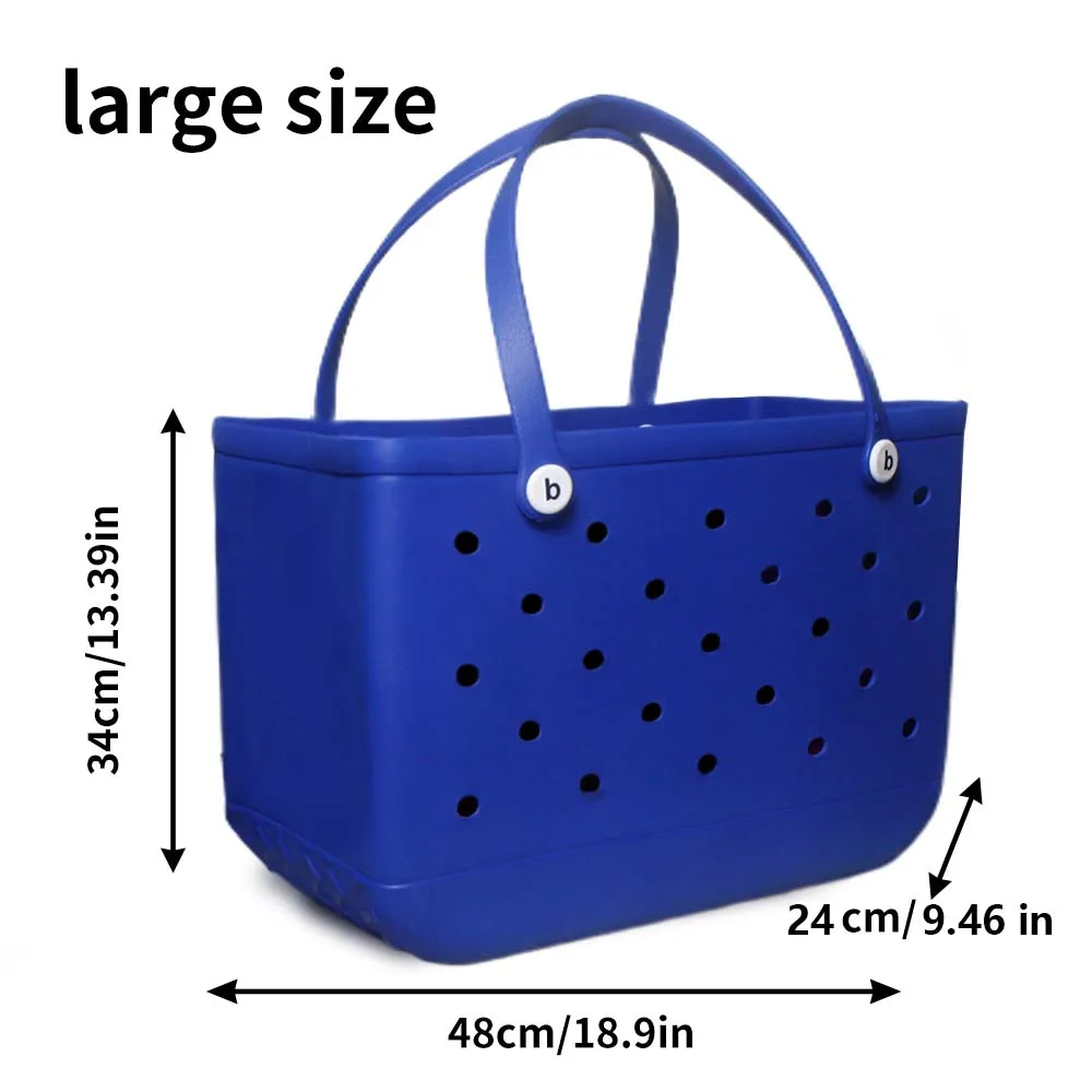 XL Bogg Bag Washable Handbag Fashion Mommy Diaper Storage Baskets Large Capacity Travel Bag for Picnic EVA Summer Beach Bags images - 6