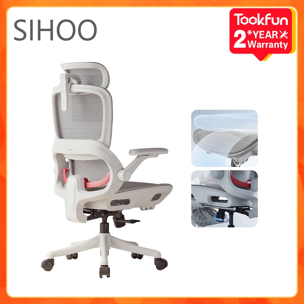 

Эргономичное кресло Tookfun B100Pro, компьютерное офисное кресло, 3D подголовник, 4D, окружное перило 135 ° спинка Домашняя мебель