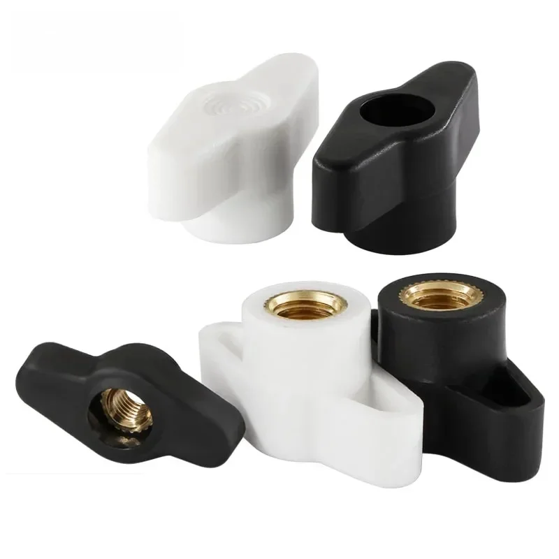 Lot de 5 écrous à serrage manuel en bakélite type T M4 M5 M6 M8, écrous papillon à tête en plastique, à trou traversant/à trou aveugle