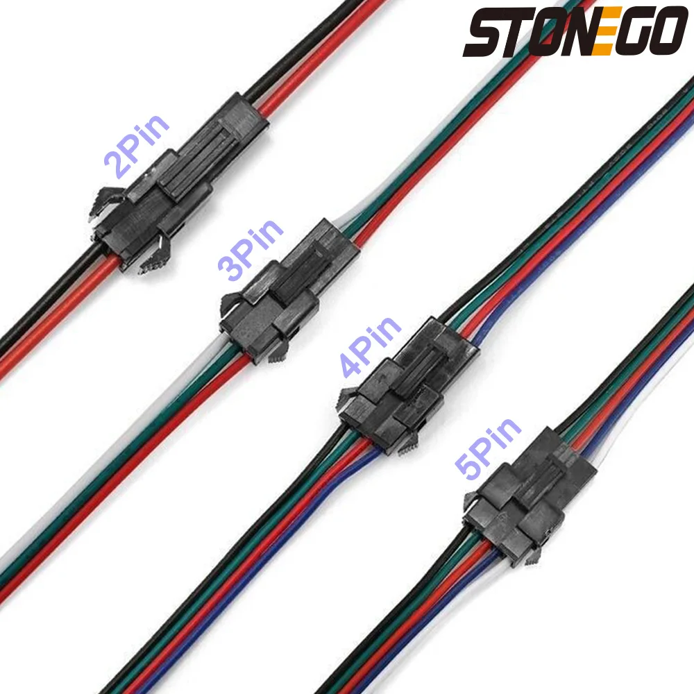 STONEGO 20/40PCS LED Extension Connector Cable Wires Electric Male Female Wire For 3528 5050 RGB RGBW LED Strip Lights Connect