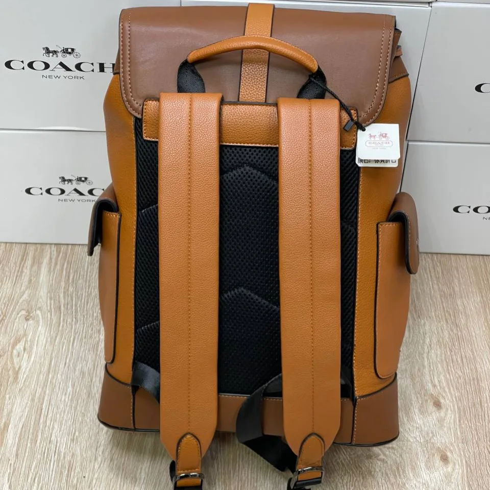 Man's leather brench tin canva brand coach flap backpack latch quality 2023  - AliExpress 1524