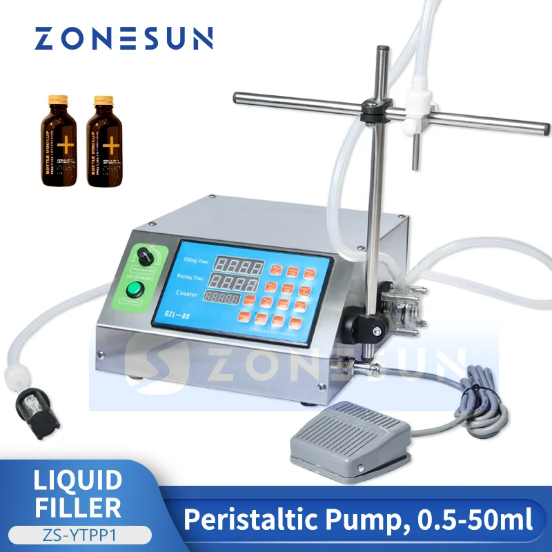 

ZONESUN Single Nozzle Peristaltic Pump Liquid Filling Machine ZS-YTPP1