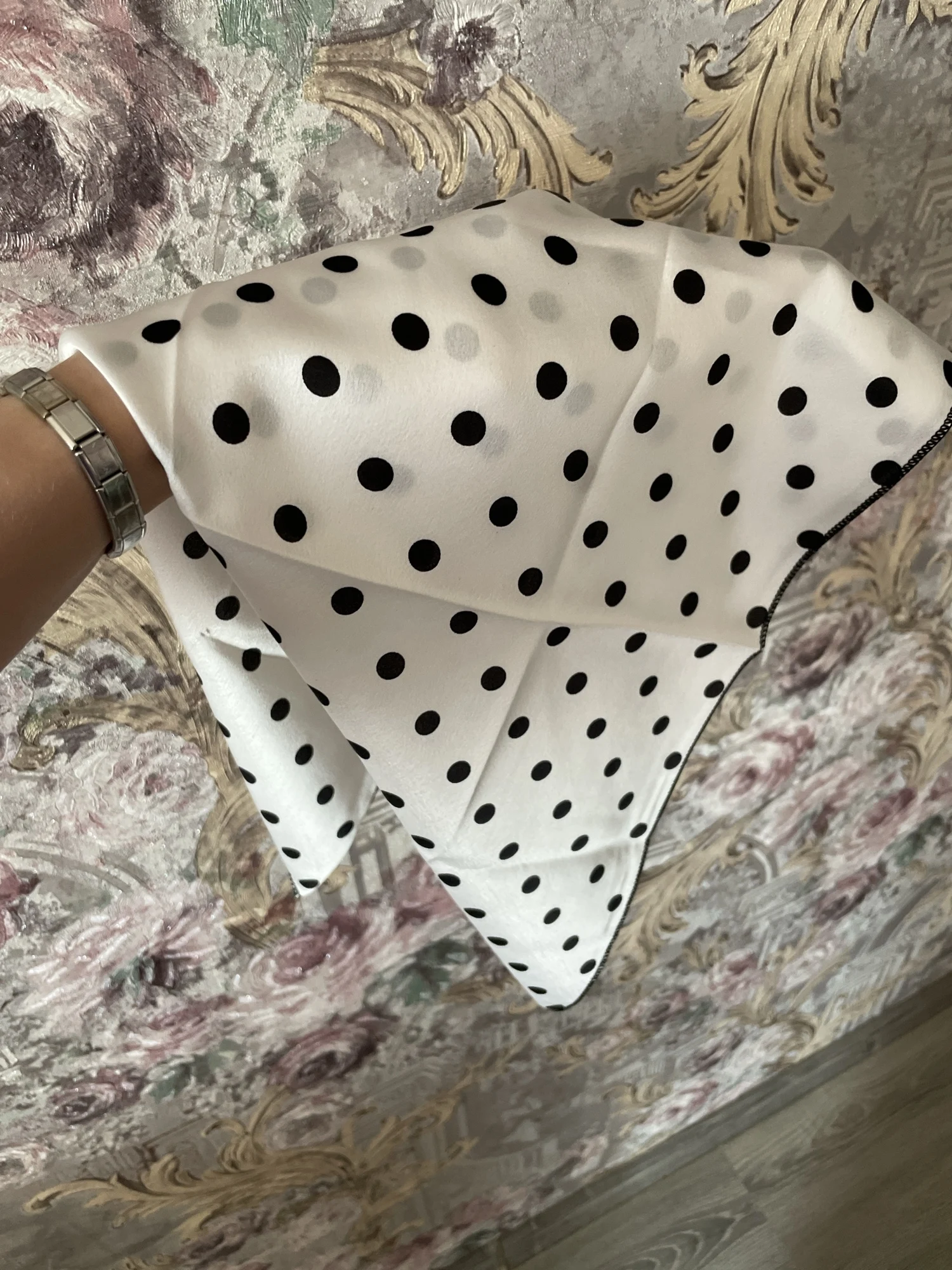 Women Striped Square Scarf Imitated Silk Scarves Leopard Stewardess Hostess Ladies Office Neckerchief Foulard Bandana 50*50cm photo review