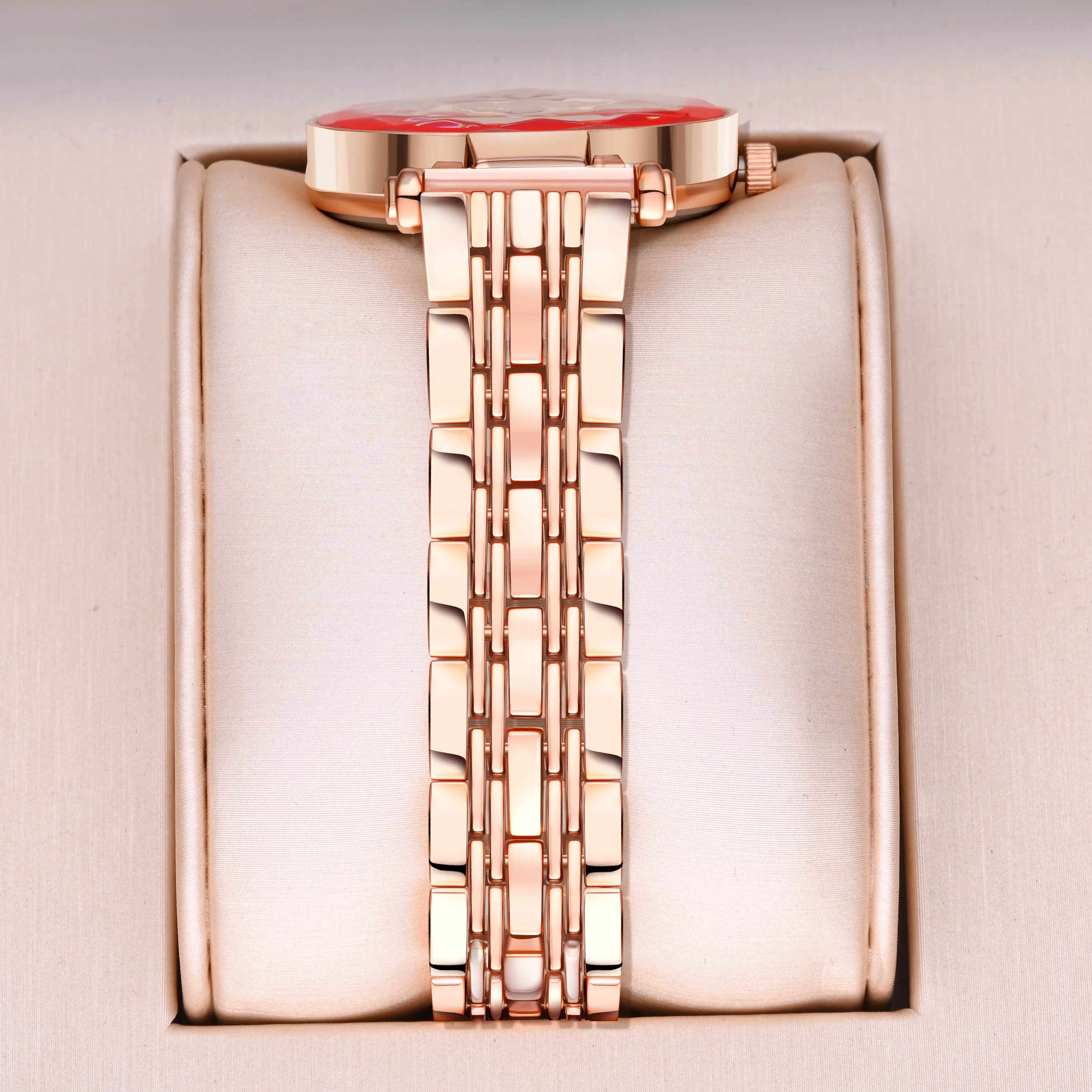 YaLaLuSi Brand 1-Piece Women's Fashion Rhinestone Rose Gold Quartz Wristwatch Work | Everyday | Trendy | Women's Gift