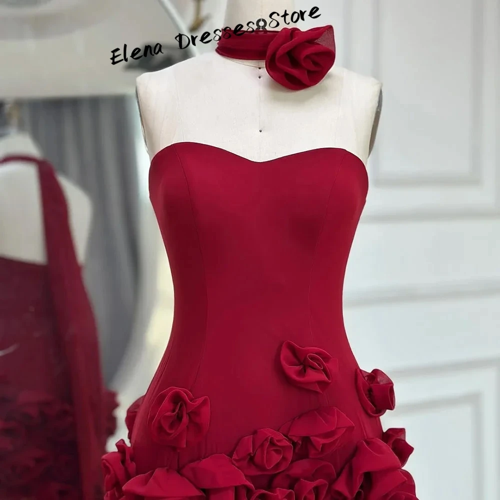 Sereia 3d flor decoração vestidos de noite personalizado elegante sem alças vestido de baile alta qualidade dubai vestidos de ocasião sob medida