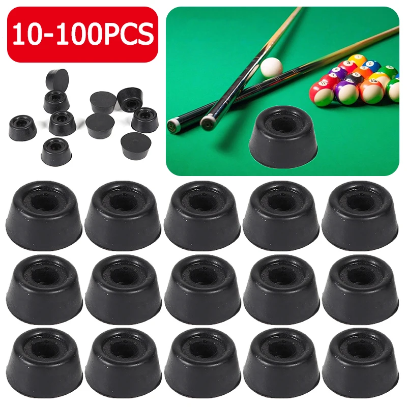 10-100Pcs Pool Cue Protective Sleeves Rubber Bottom Support Bumpers Pool Cue Tail Protective Sleeve Billiard Accessories